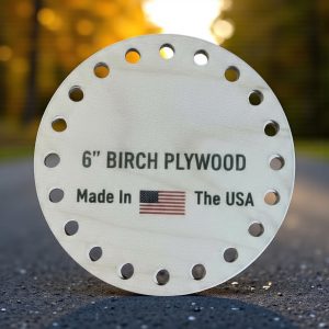 6″ Birch Crochet Circle Base – 10mm Holes for Basket & Bag Making