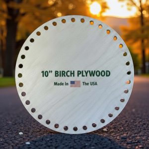 Wholesale 10″ Crochet Circle Base – Birch Wood, 44 Holes (10mm)