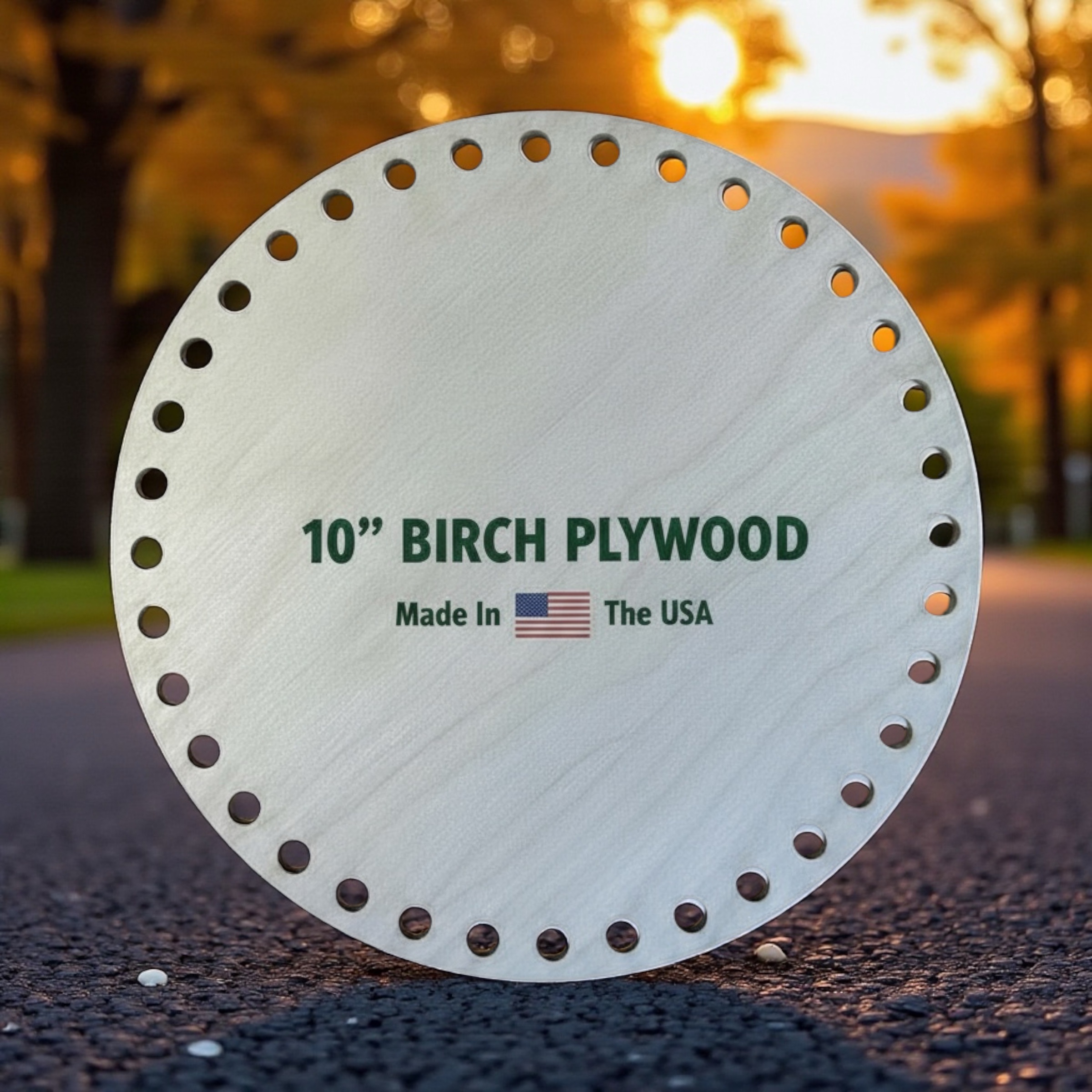 10″ Birch Crochet Circle Base – Precision 10mm Holes for Crochet Baskets