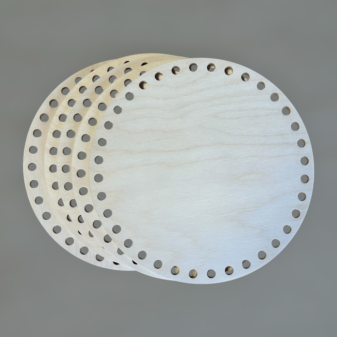 10″ Birch Crochet Circle Base – Precision 10mm Holes for Crochet Baskets - Image 2