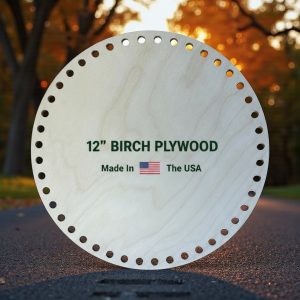 Wholesale 12″ Crochet Circle Base – Birch Wood, 52 Holes (10mm)