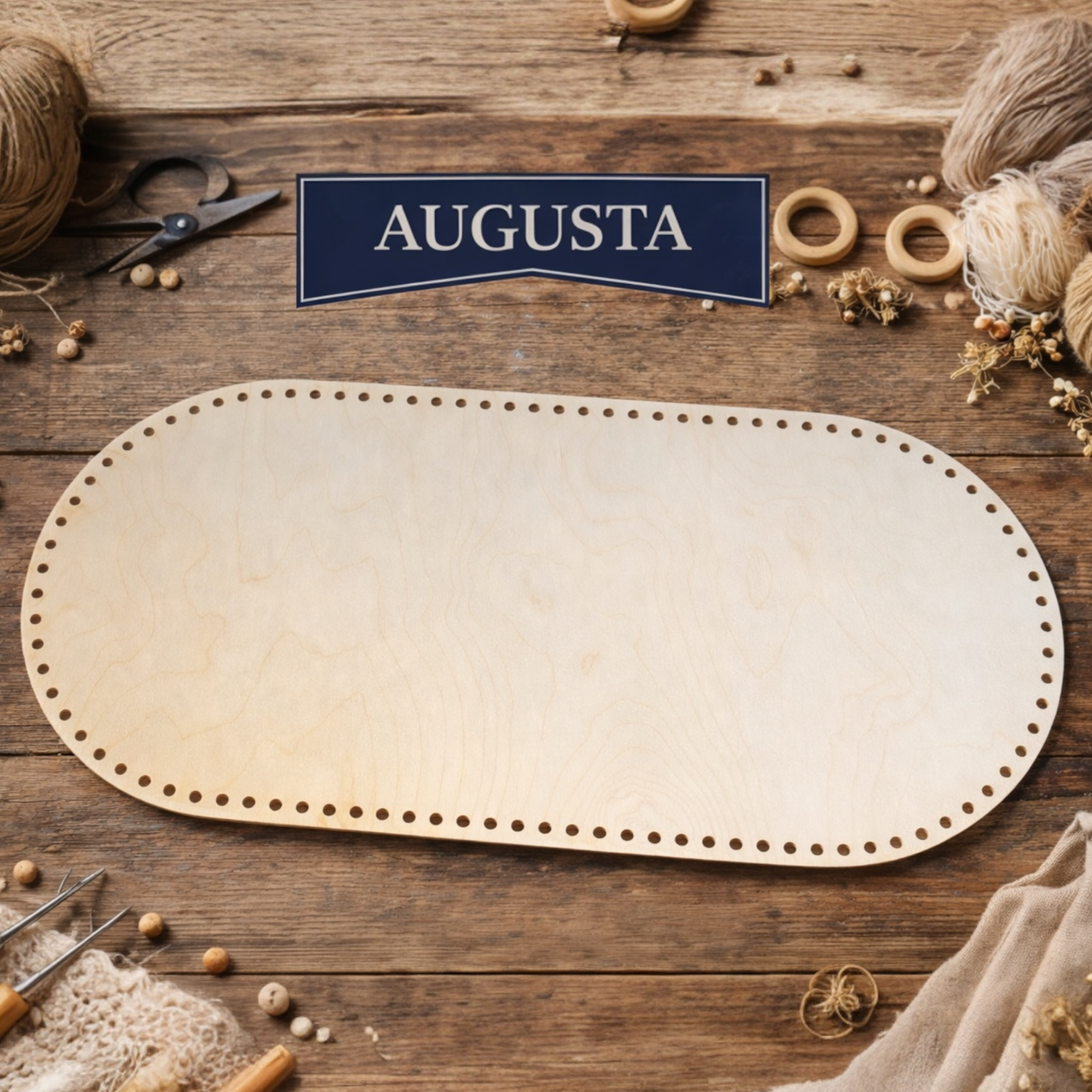 75x35cm (29.53"x13.78") Oval Wooden Basket Base