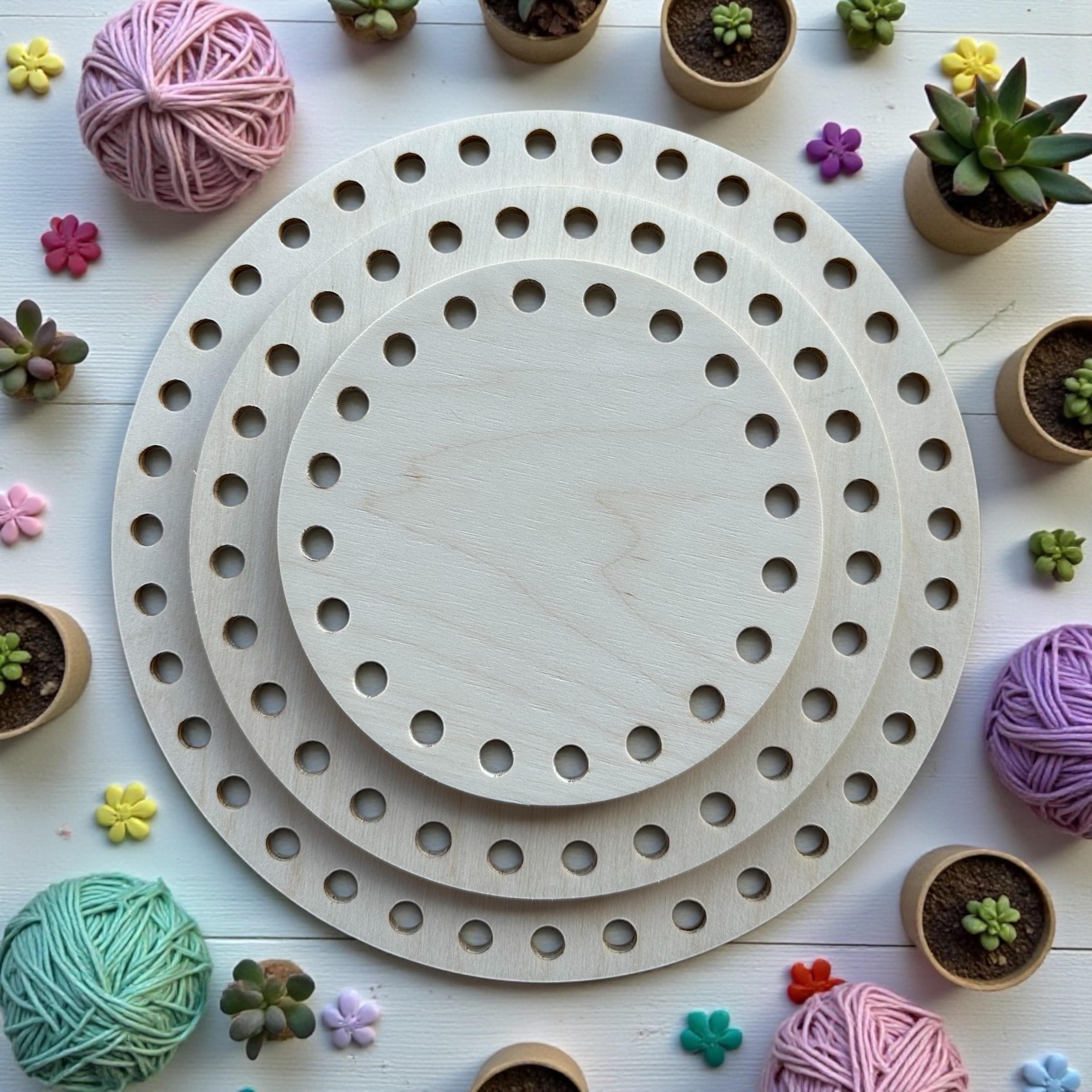 Wooden crochet base 1/4 inch birch plywood circle