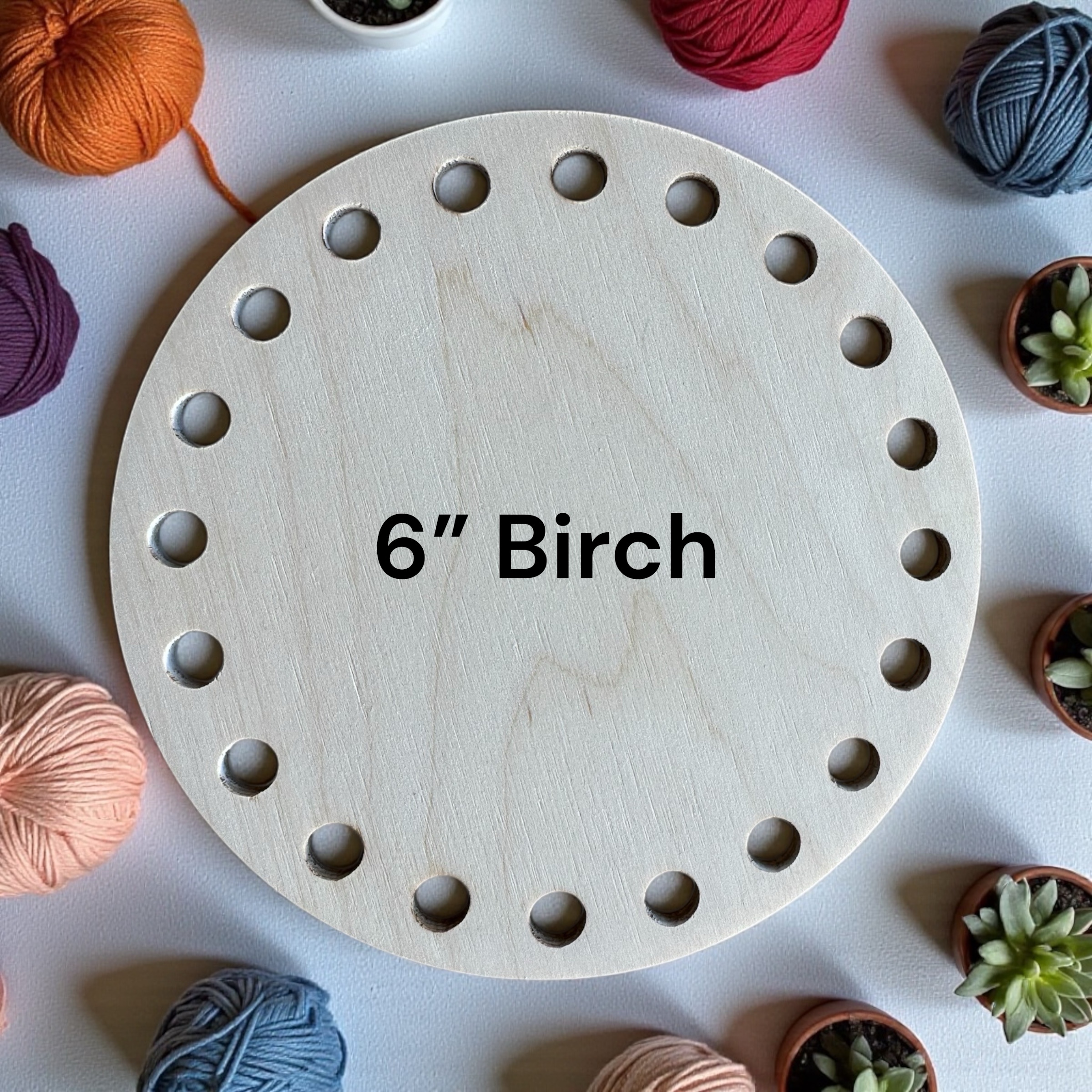 Wooden Crochet Base – 1/4″ Birch Plywood Circle (6″, 8″, 10″ or Set) - Image 2
