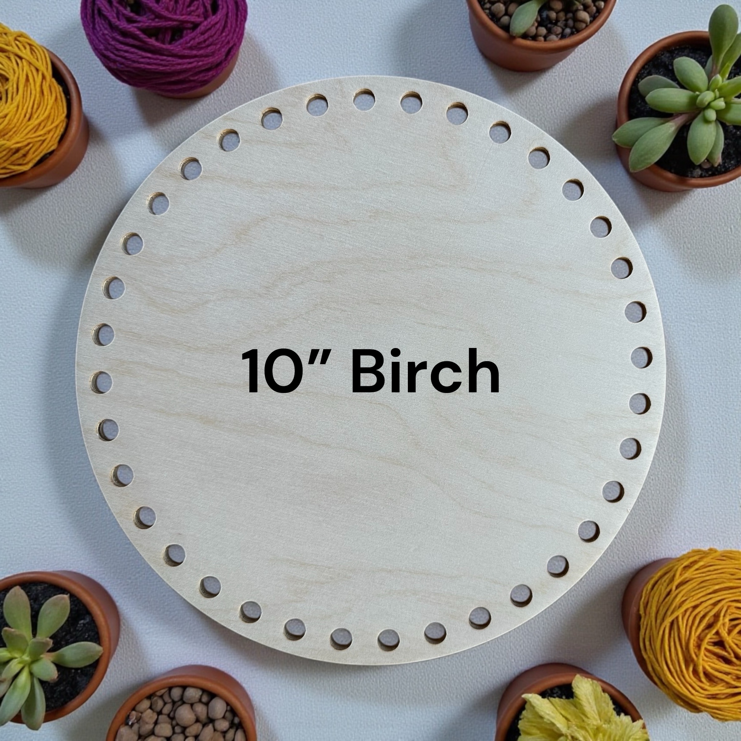 Wooden Crochet Base – 1/4″ Birch Plywood Circle (6″, 8″, 10″ or Set) - Image 4