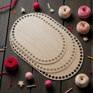 Large Oval Wooden Basket Base — Perfect for Crochet, Macrame & Coiled Baskets