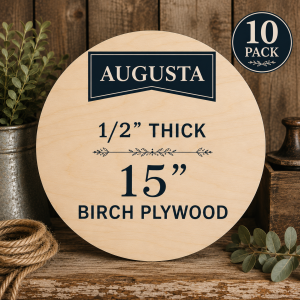 10 Pack of Premium 1/2" Birch 15" Wood Rounds