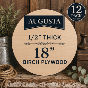 12 Pack of Premium 1/2" Birch 18" Wood Rounds