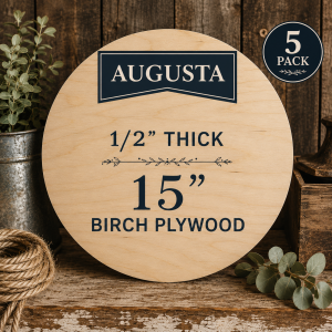 5 Pack of Premium 1/2" Birch 15" Wood Rounds