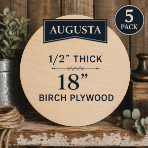 5 Pack 18 Inch Wood Rounds 1/2 Thick
