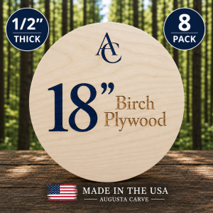 8-Pack | 18" Birch Wood Rounds | 1/2" Thick | Craft Ready