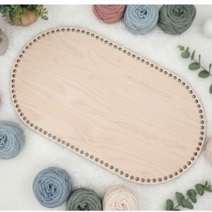 Large Moses Basket Wooden Base – (65 x 35cm) 25.6" x 13.8" with 10mm Holes