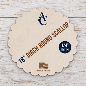 18 Inch Scallop Circle | 1/4" Birch Craft Blanks | Made in USA