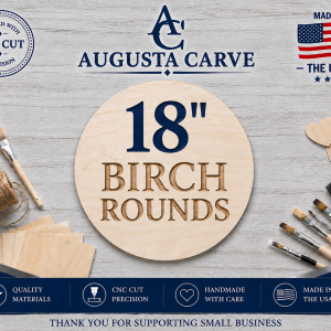 12-Pack | 18" Birch Wood Rounds | 1/2" Thick