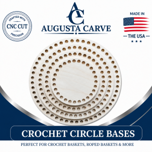 Crochet Basket Base | 6", 8", 10", and 12" Premium Baltic Birch Wooden Basket Bottom | 10mm Holes | Made in USA