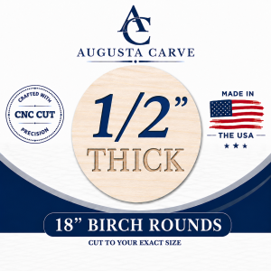 12-Pack | 18" Birch Wood Rounds | 1/2" Thick