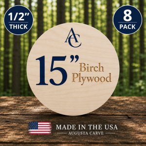 8-Pack | 15" Birch Wood Rounds | 1/2" Thick | Craft Ready
