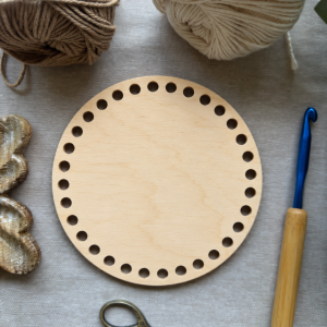 Round Wooden Crochet Base | 6 Inch | 32, 8mm Holes