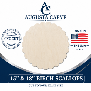 Scallop Circle Wood Blank – Version 2 | 15" & 18" | 1/2" Baltic Birch