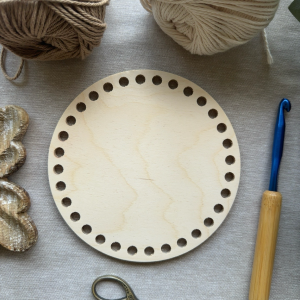 6" Wooden Crochet Base | 32, 8mm Holes | Fits Cheri Ree Mushroom Bag Pattern