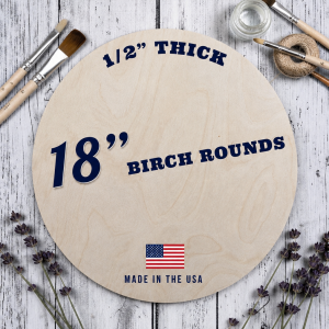 18" Birch Wood Rounds – 1/2" Thick
