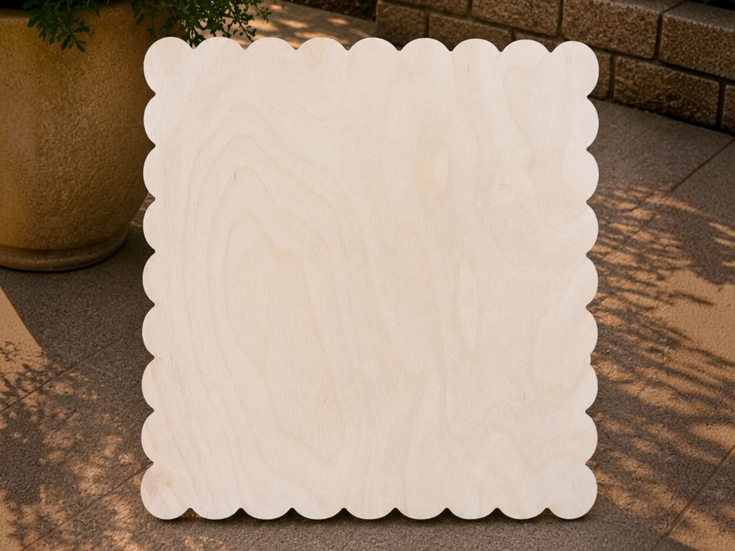 Scalloped Craft Squares (1/4" Birch)