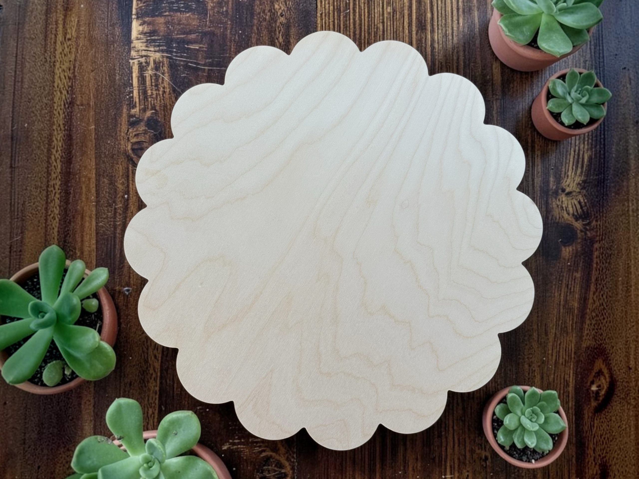 Scalloped Circle Wood Blanks – Version 2 (1/4" Birch) - Image 2