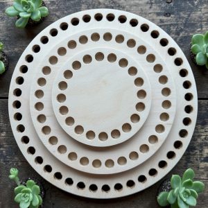 Crochet Basket Base | 4", 6" & 8" Premium Baltic Birch Wooden Basket Bottom | 10mm Holes | Made in USA