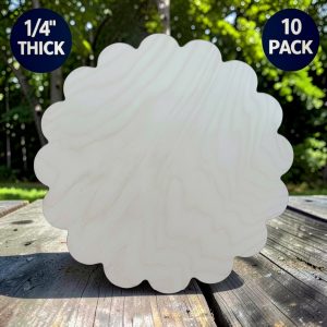 Wood Scallop Circle | 1/4" Birch Craft Blank | 15" & 18" | 10 Packs