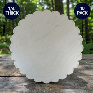 Wood Scallop Circle | 1/4″ Birch Craft Blank | 15″ & 18″ | 10 Packs