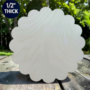 Wood Scallop Circle | 1/2" Birch Craft Blank | 15" & 18"