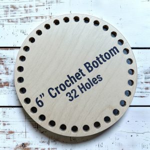 6" Wooden Crochet Base | 32, 8mm Holes | Fits Cheri Ree Mushroom Bag Pattern