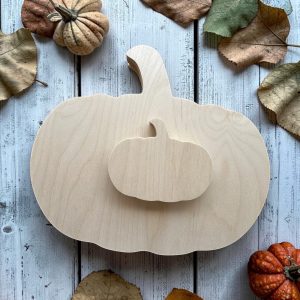 Pumpkin Door Hanger Blanks | 12-Pack | 1/4" Birch Wood | 6 Large & 6 Mini