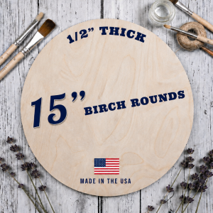 15" Birch Wood Round – 1/2" Thick