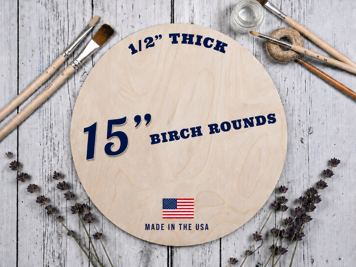 15" Birch Wood Round – 1/2" Thick