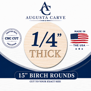 15" Birch Wood Round | 1/4" Thick | Unfinished Craft Blank