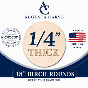 18" Birch Wood Round | 1/4" Thick | Unfinished Craft Blank