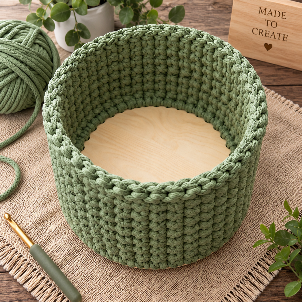 12" Round Crochet Basket Base (30cm) | 44 Holes | Three Little Cubs Compatible - Image 3