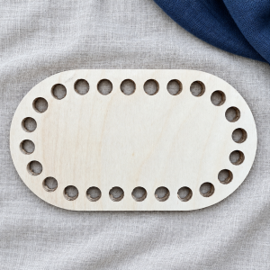 6" × 3.5" Crochet Coaster Basket Base | 24 Holes | Premium Birch