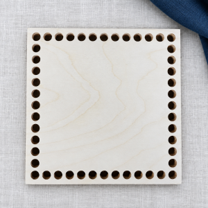 Square Wooden Crochet Basket Base | 7 x 7 Inches | 10mm Holes