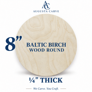 8 Inch Craft Round – 1/4″ Thick Wood Circle