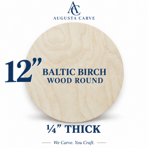 12 Inch Craft Round – 1/4″ Thick Wood Circle