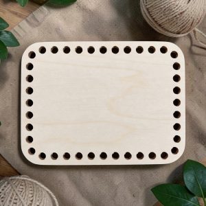 Wooden Crochet Base | Round Rectangle Shape | 8x6 inches with 10mm holes